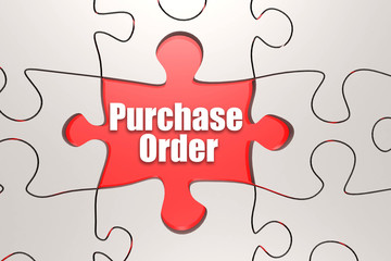 Purchase Order word on jigsaw puzzle