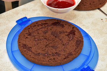 Delicious brown  tart ,cake