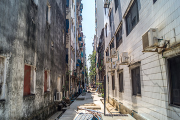 backalley street in rangun myanmar
