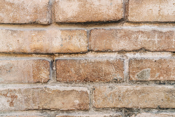 Old brick wall background, wide panorama of masonry