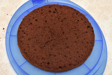 homemade cake top with cocoa