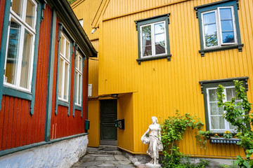 colorful old traditional house in norway