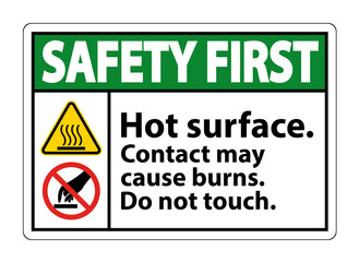 Safety Hot Surface Do Not Touch Symbol Sign Isolate on White Background,Vector Illustration