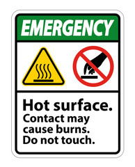 Safety Hot Surface Do Not Touch Symbol Sign Isolate on White Background,Vector Illustration