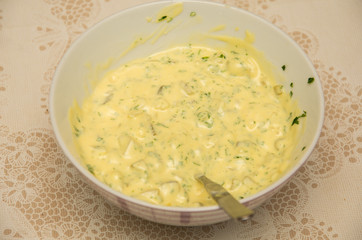 mayonnaise with mushrooms and spices