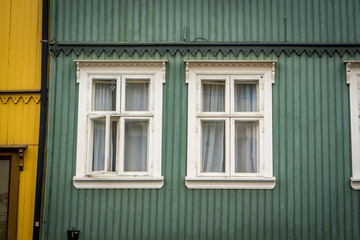 Fototapeta na wymiar colorful traditional house fassade in north europe