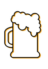 Beer icon vector orange black