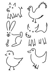 Farm animals icon vector illustration isolated