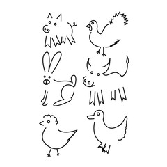 Obraz premium Farm animals icon vector illustration isolated