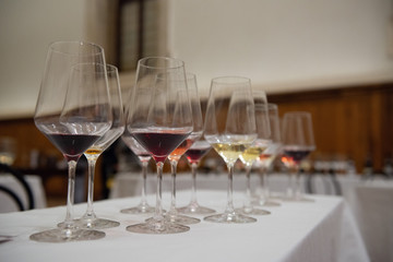 glasses with wine