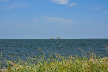 Offshore oil rig in Mobile Bay, Alabama