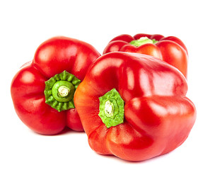 RED PEPPERS ON WHITE BACKGROUND