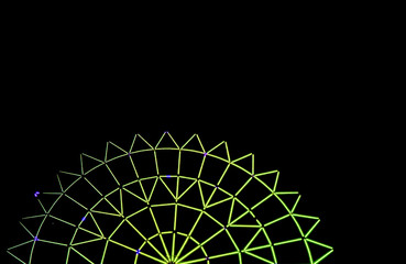 Russia, Novosibirsk, October-31, 2019. Ferris wheel with illumination on dark background