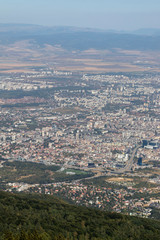 Panorama of city of Sofia from Kamen Del Peak, Bulgaria