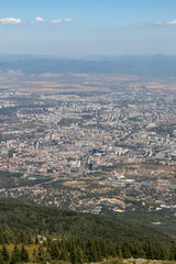 Obraz premium Panorama of city of Sofia from Kamen Del Peak, Bulgaria