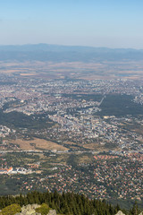 Naklejka premium Panorama of city of Sofia from Kamen Del Peak, Bulgaria