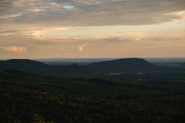 sunset in the mountains,view point of Tham Phuang Temple,sakon nakhon,thailand