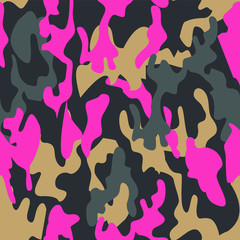 Fashionable camouflage pattern, vector illustration.Military print  Vector wallpaper