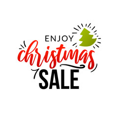 Christmas sale ad text isolated on white.