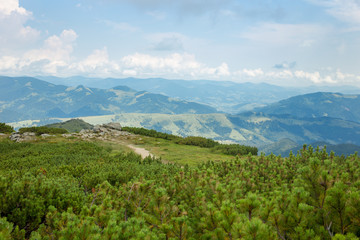 Fototapeta na wymiar Horizon Landscape Background with Beautiful Mountains View