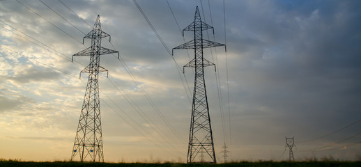 Power Lines in a Stormy Sky