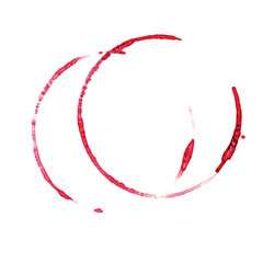Isolated photo of red wine stains