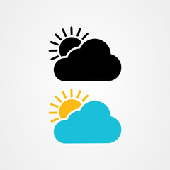 The sun and cloud icon vector design
