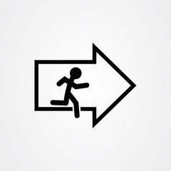 Evacuation vector icon, escape symbol