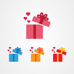 Gift icon. Love symbol. Valentine's Day sign.