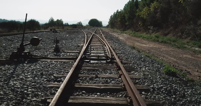 Traveling Railway in forest, filming in Catalonia, DNG RAW to 4k DCI ProRes