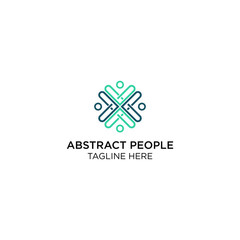 creative abstract people logo templates