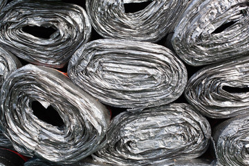 rolls of twisted coating for the roof