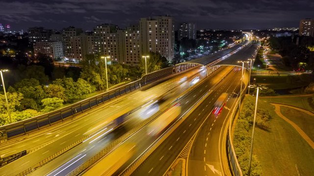 Hyper lapse of the S8 highway in the night.