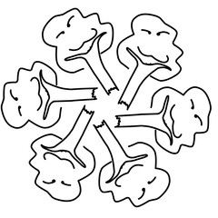 set of silhouettes of vegetable