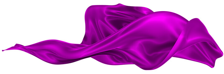 Abstract background of magenta wavy silk or satin. 3d rendering image.