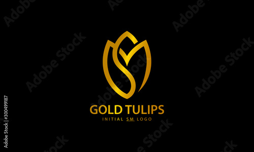 Gold Tulips Letter Sm Logo Design Wall Mural Wallpaper Murals Sri Gold Tulips Letter Sm Logo Design Wall Mural Wallpaper Murals Sri