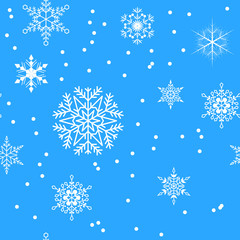 Christmas seamless pattern with snowflakes. Vector holiday texture.