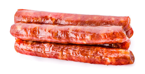 Chinese sausage isolated on white background