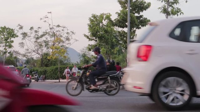 Nha Trang, Khánh Hòa / Vietnam - 21.04.2019 City traffic in Vietnam.