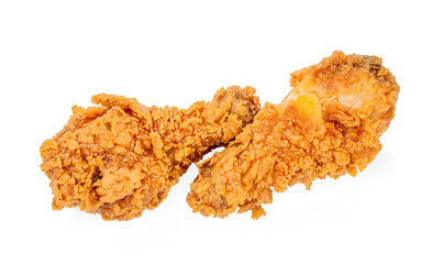 Fried chicken isolated white background