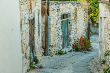 Fototapeta na wymiar A typical view in omodos in Cyprus