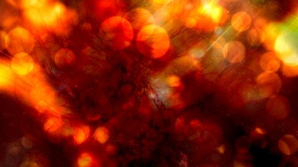 Ambient Orange Glow Lights with Warm Bokeh in Lava Lamp Fluid - Abstract Background Texture