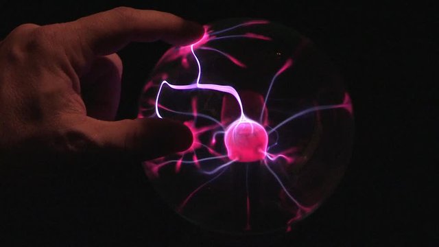 electronic spark in a glass ball, plasma ball, plasma light