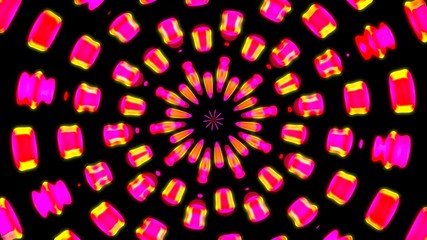 Pink Psychedelic Graphic with Yellow Glow Pulsating Light Effect - Abstract Background Texture