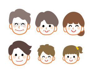 3世代家族　顔アイコン　セット