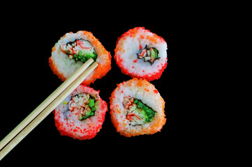  sushi on a separate black