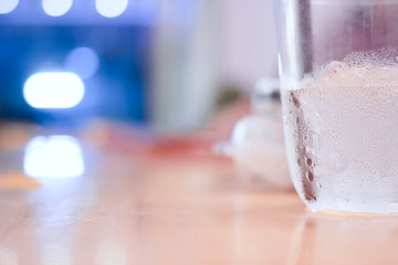 Plastic cups used with water in  shop for conveneince in plastic waste recycle polution