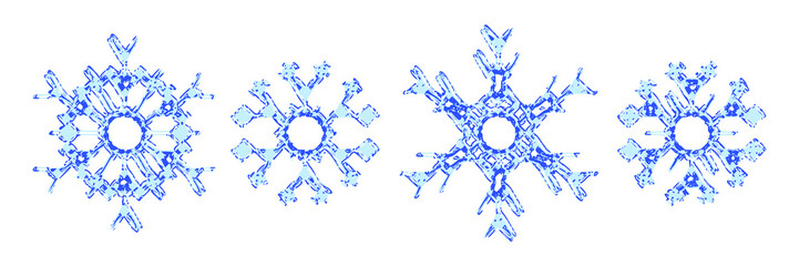 Set of snowflakes, vector illustration