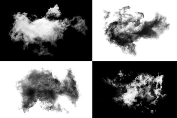 Cloud Isolated on white background,Smoke Textured,Abstract black