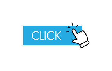 Click here button, with hand clicking icon